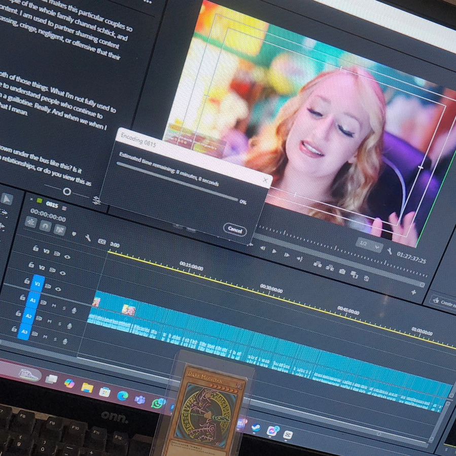 Long-form video being edited in a professional editing timeline