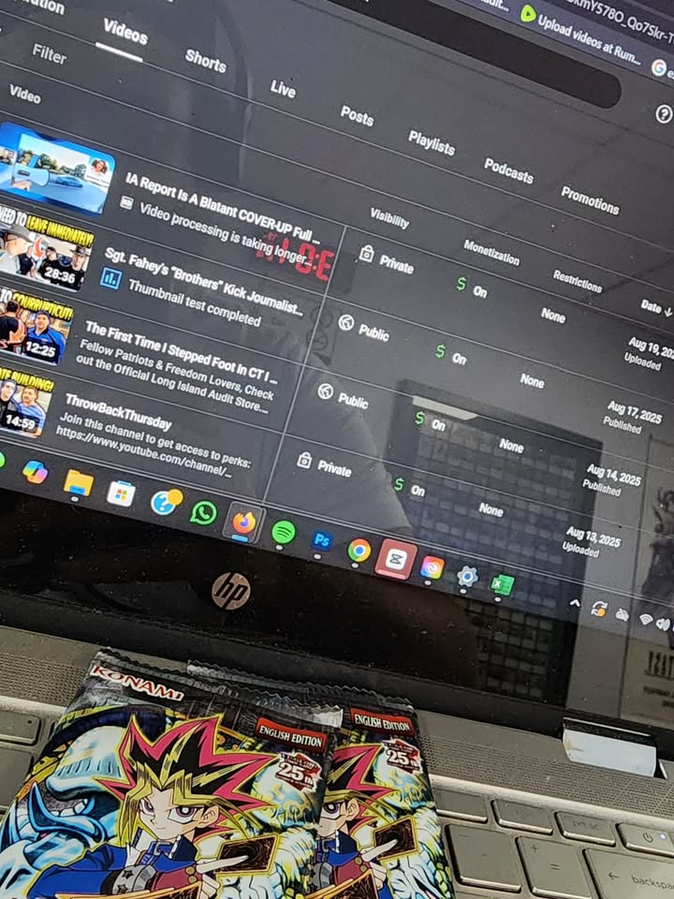 YouTube Studio channel management and publishing work